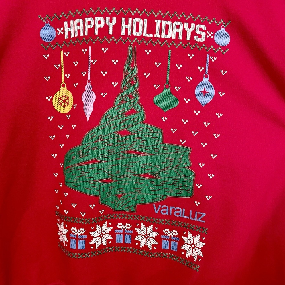 Vintage 90s Christmas Holiday Sweatshirt Adult 2XL-3XL Varaluz Lighting Company - Picture 3 of 4